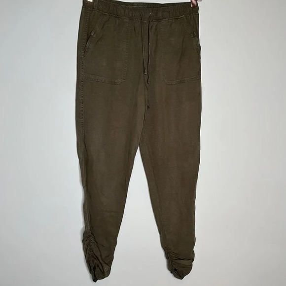 Thread Supply Women Pants Large Olive Green Stretch Waist Drawstring Jogger - Picture 2 of 9